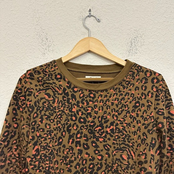 MADEWELL Banded Sweatshirt in Multicolor Jungle Cat Print Leopard - Picture 3 of 12
